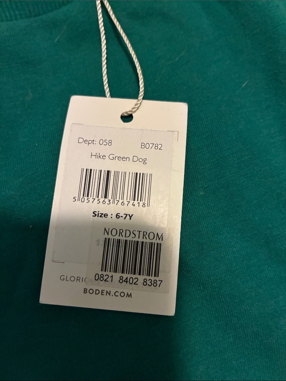 NWT Mini Boden Hike Green Dog shirt size 6-7 - Picture 2 of 4